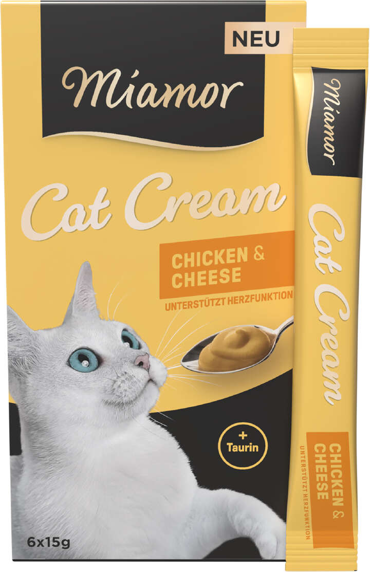 Miamor Katzenleckerli Cat-Cream Chicken+Cheese 6x15 g